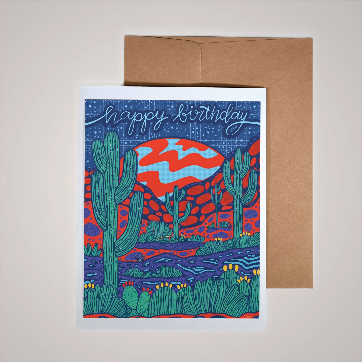 Card on pink background