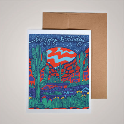 Card on pink background