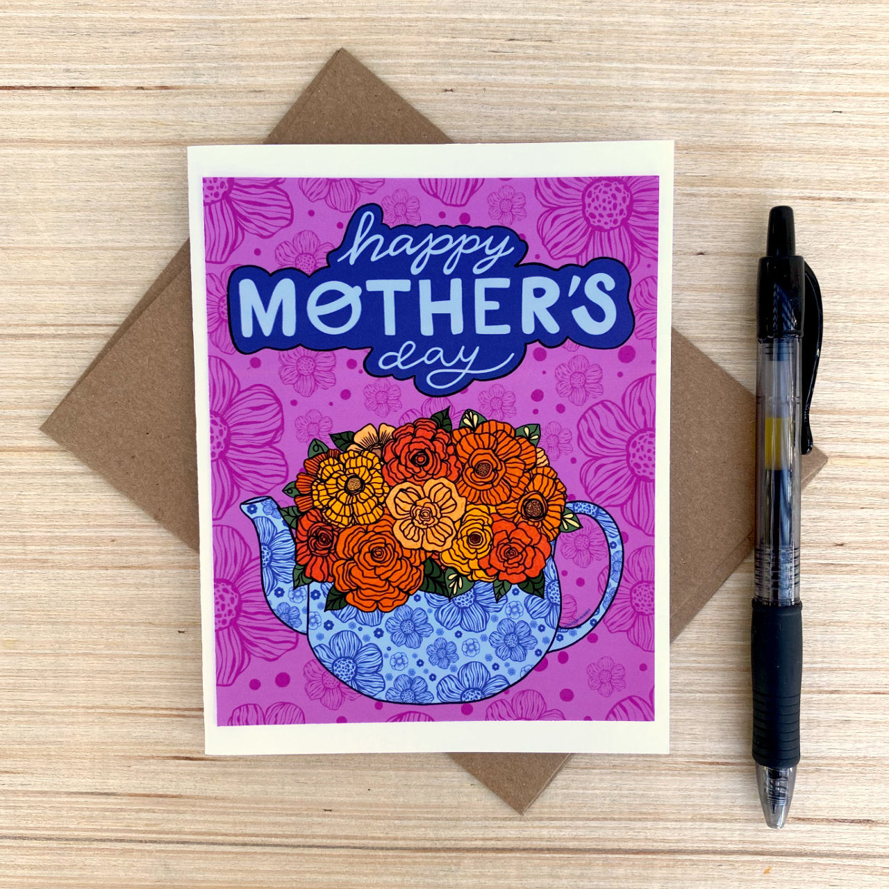 Card on pink background