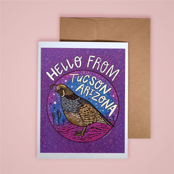 Card on pink background