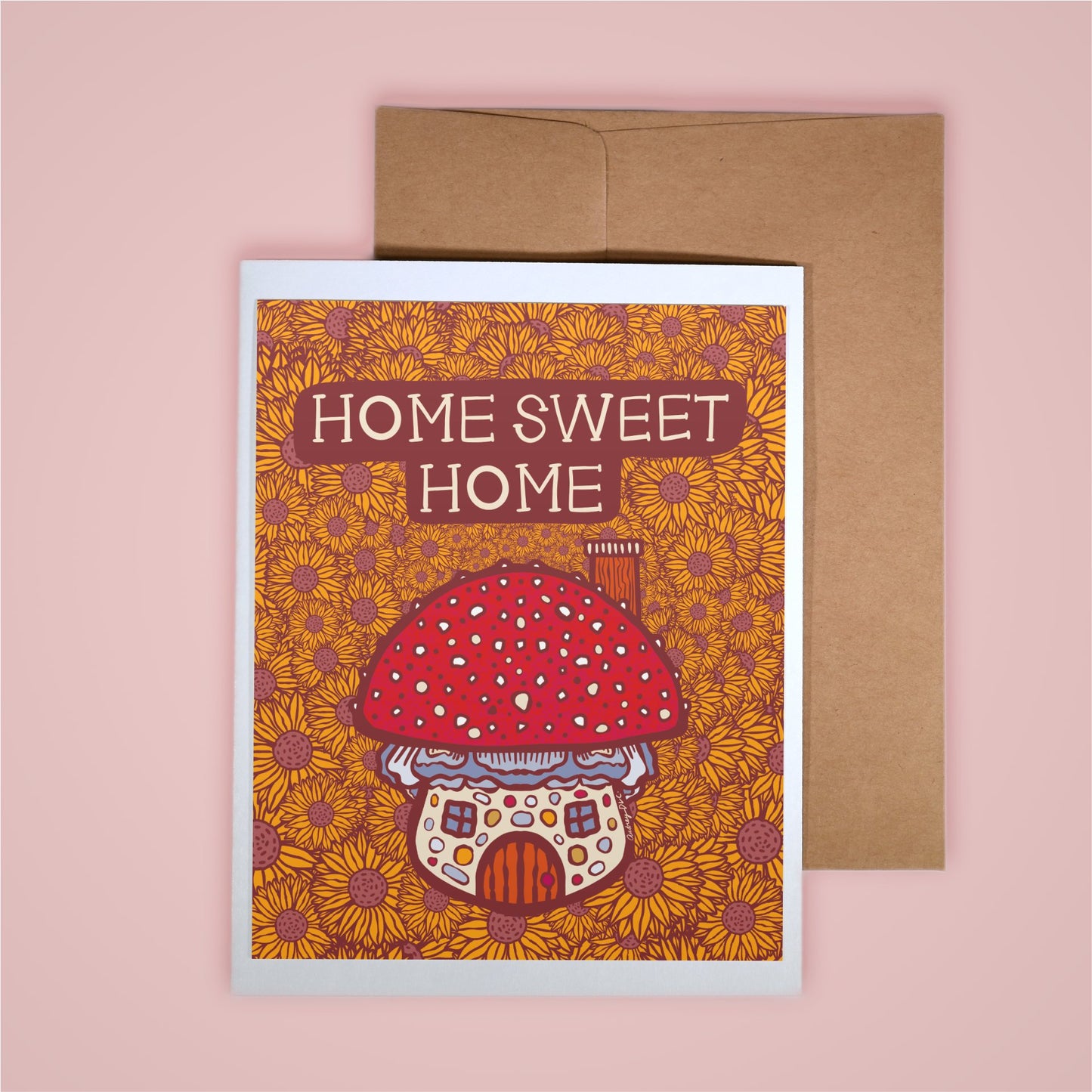 Card on pink background