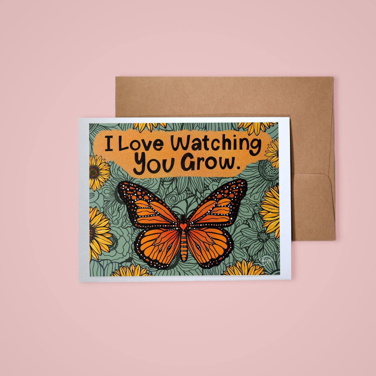 Card on white background