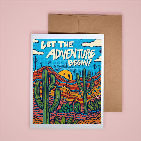 Card on pink background