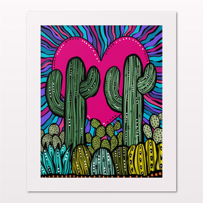 Art print in white frame on white wall