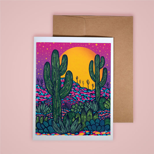 Card on pink background