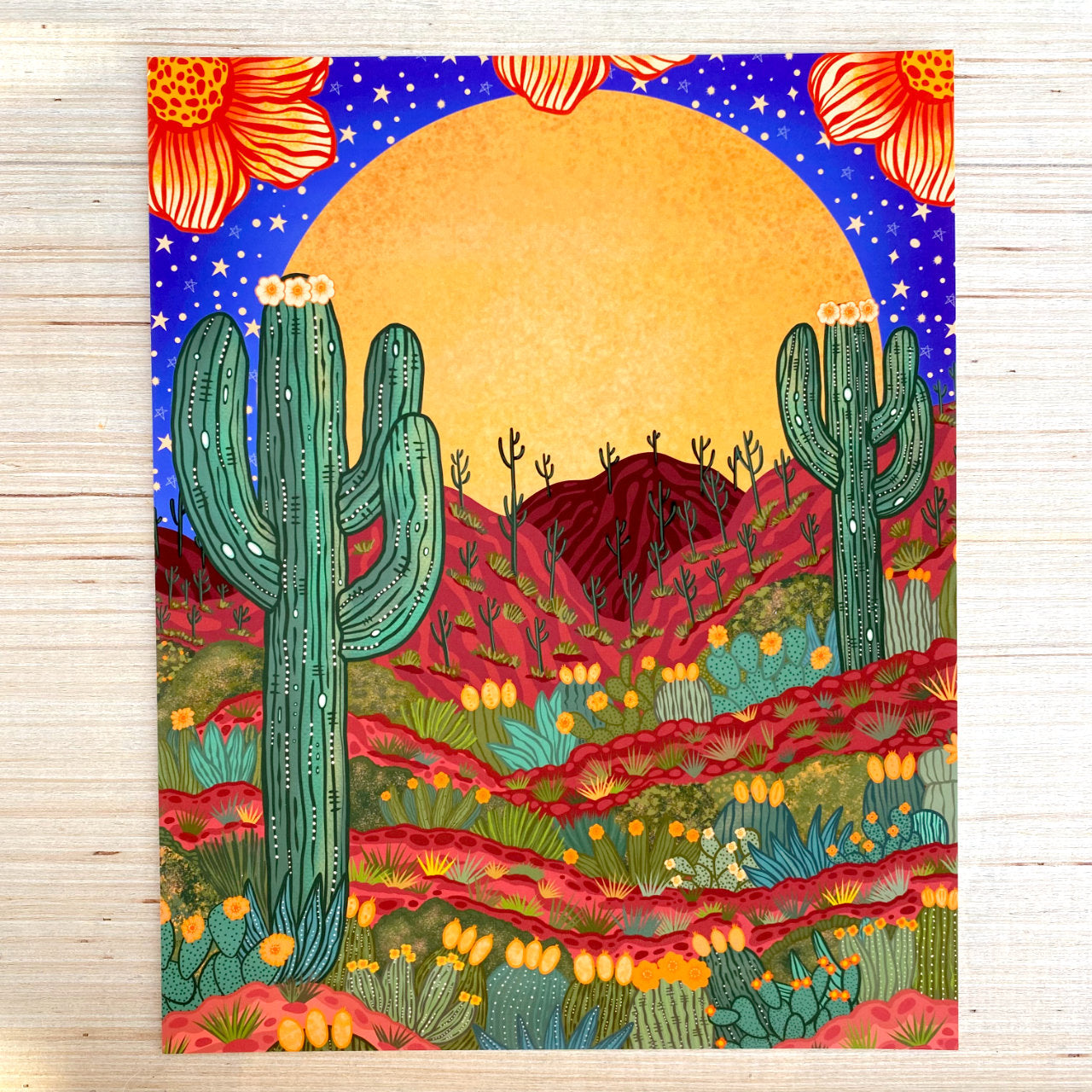 Art print on white with shadow