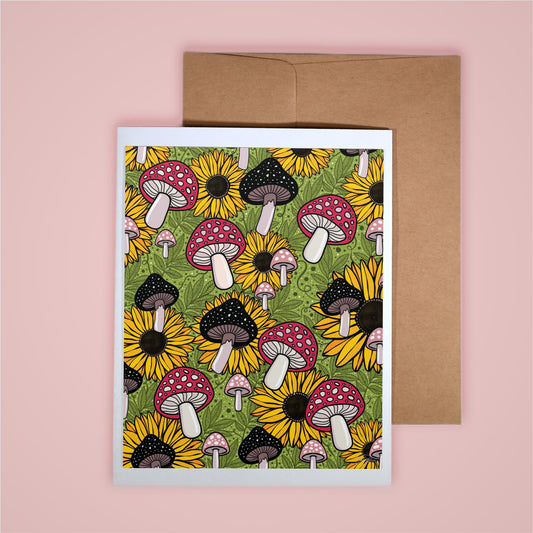 Card on pink background