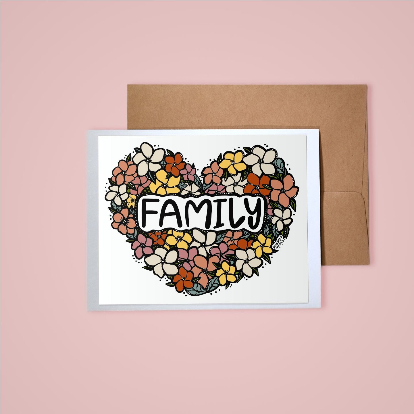 Card on pink background