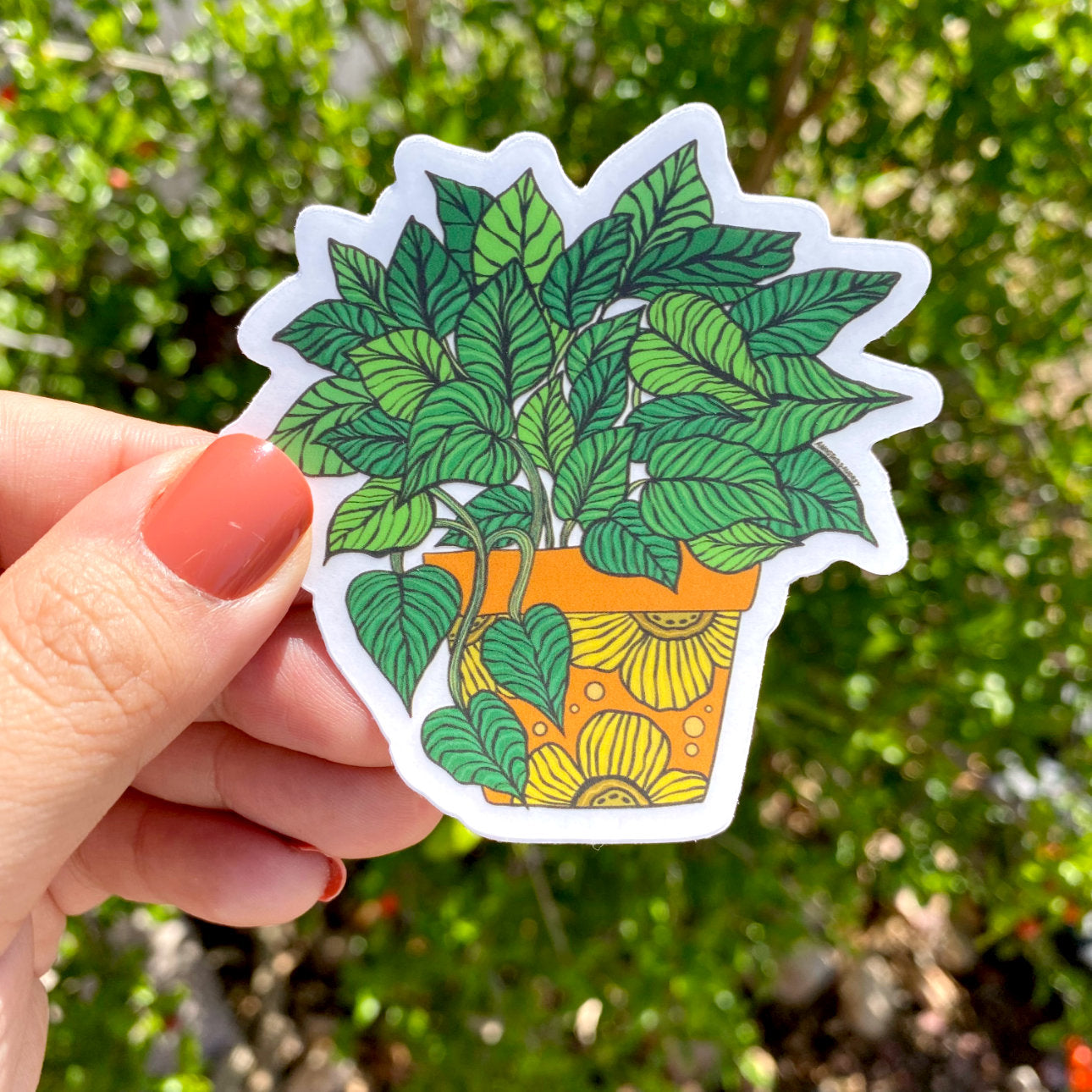 Clear Sticker - Potted Pothos Plant