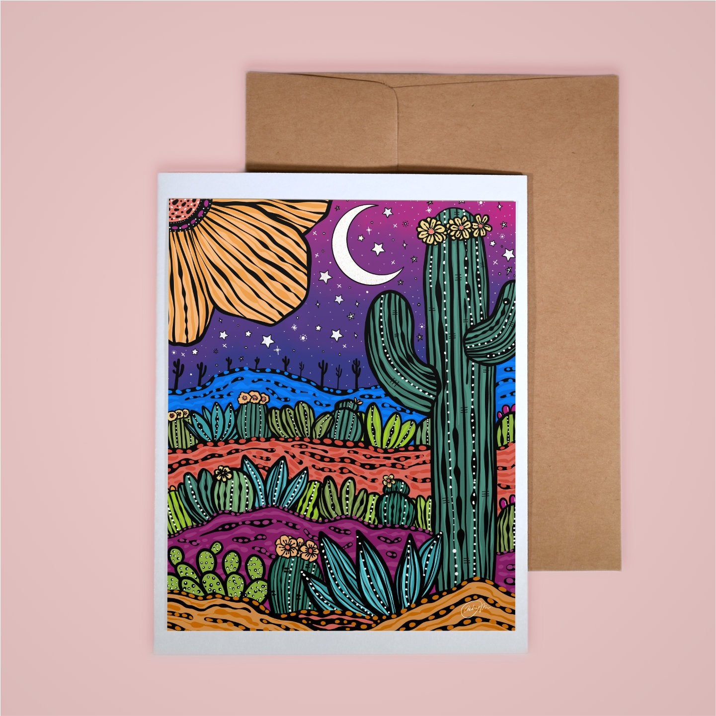 Card on white background