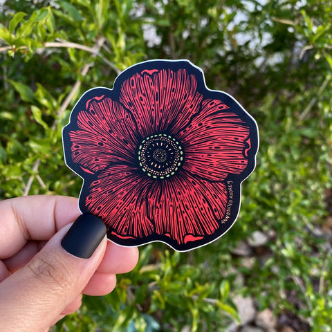 Sticker -  Red Flower