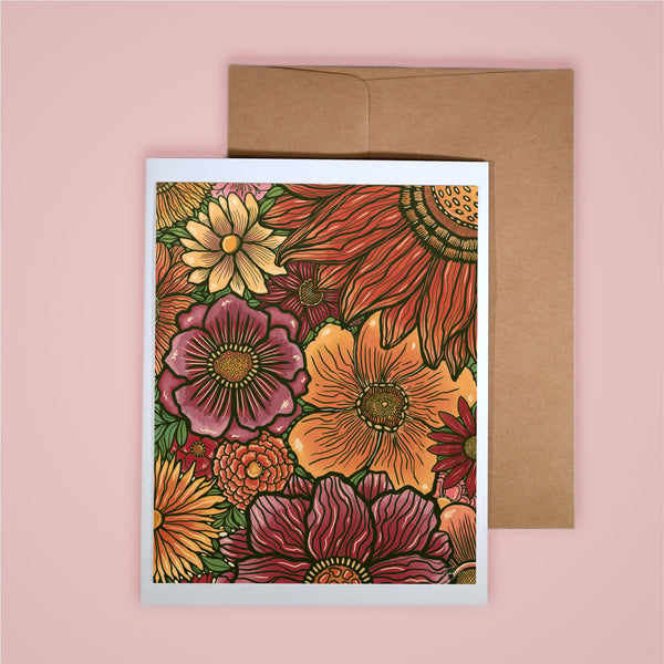 Card on pink background