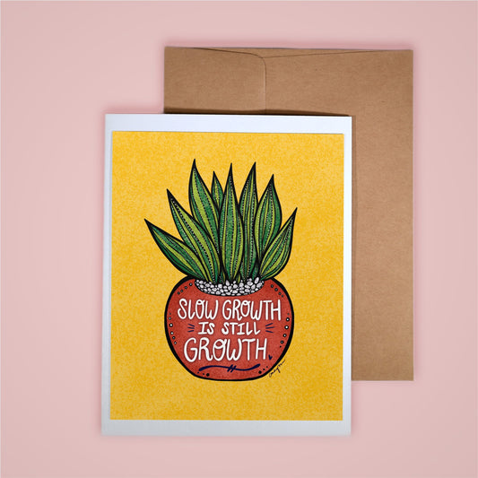 Card on pink background