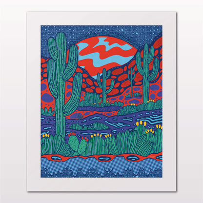 Art print in white frame on white wall