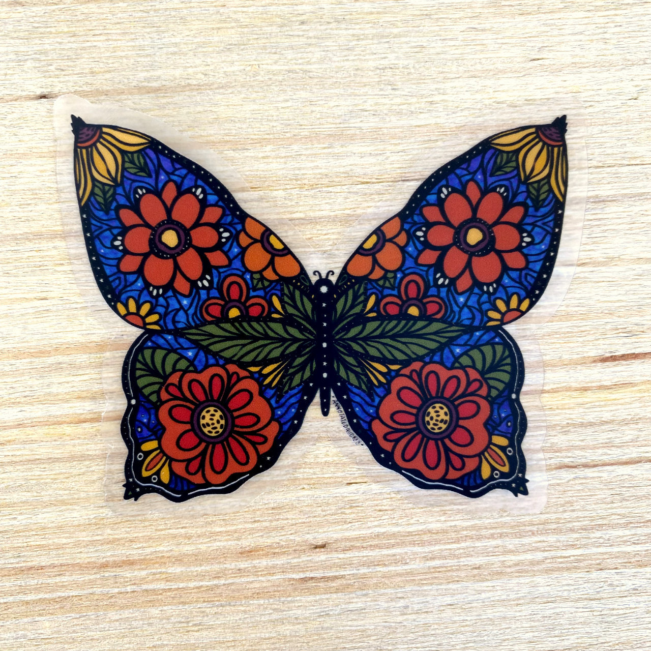 Clear Sticker - Stained Glass Butterfly
