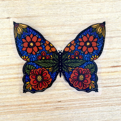 Clear Sticker - Stained Glass Butterfly