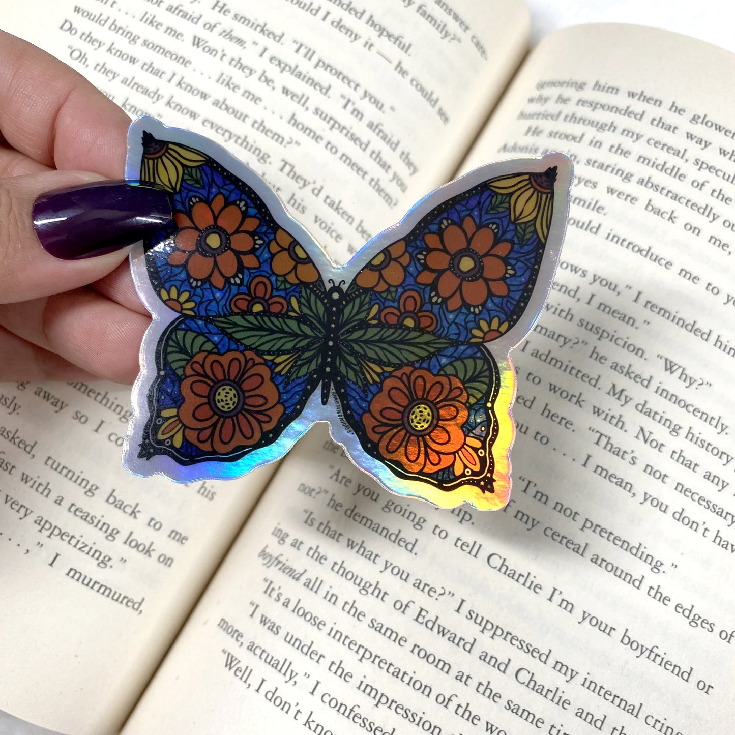 Holographic Sticker - Stained Glass Butterfly