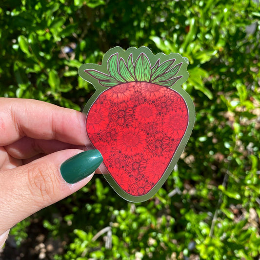 Clear Sticker - Spring Strawberry