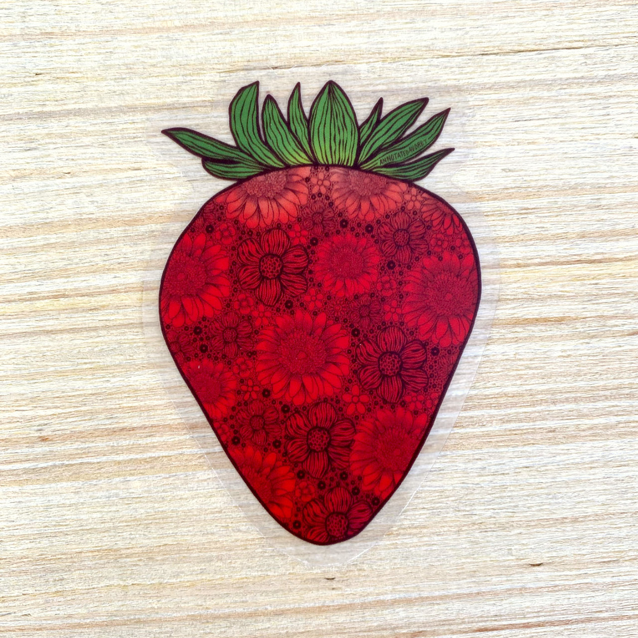 Clear Sticker - Spring Strawberry