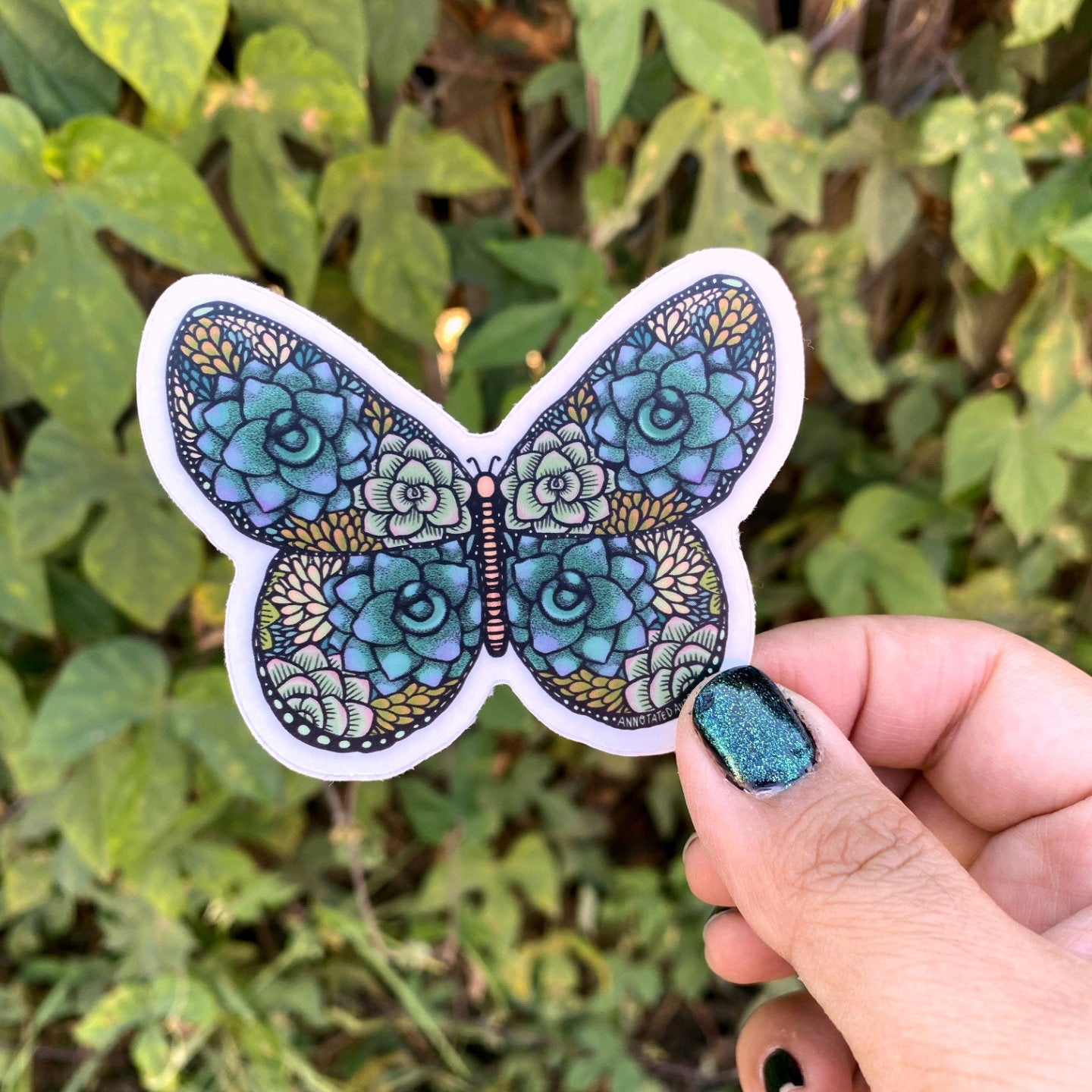 Clear Sticker - Succulent Butterfly