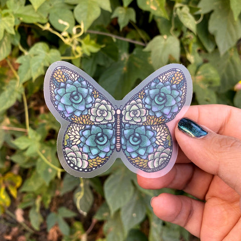 Clear Sticker - Succulent Butterfly