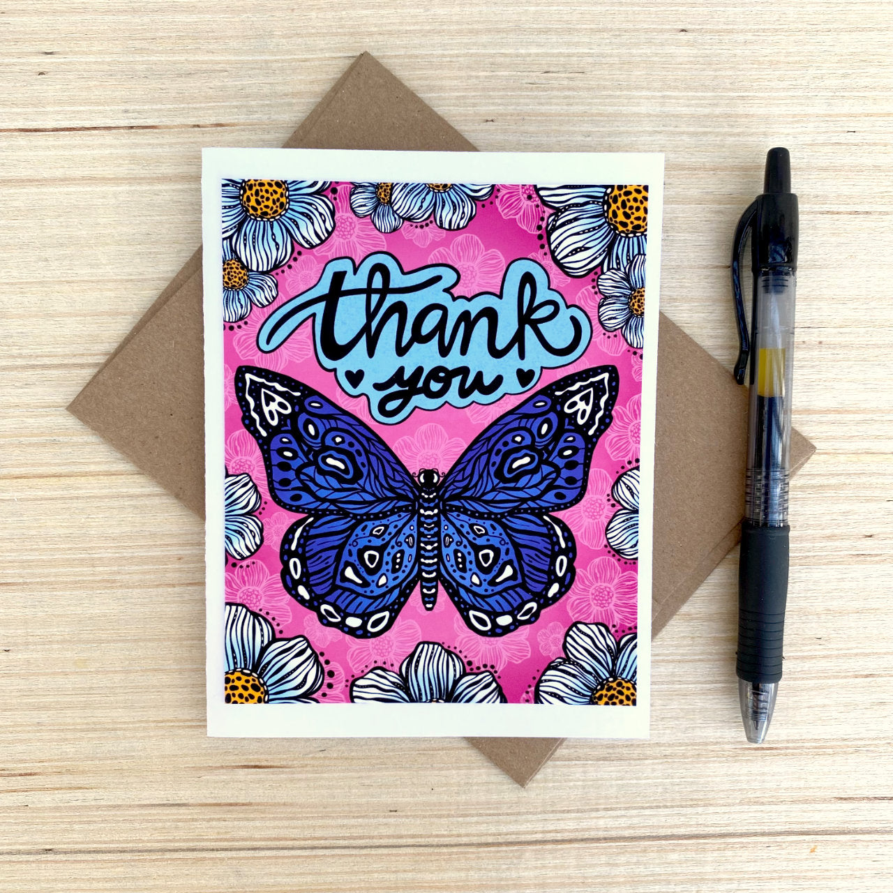 Card - Thank You Blue Butterfly