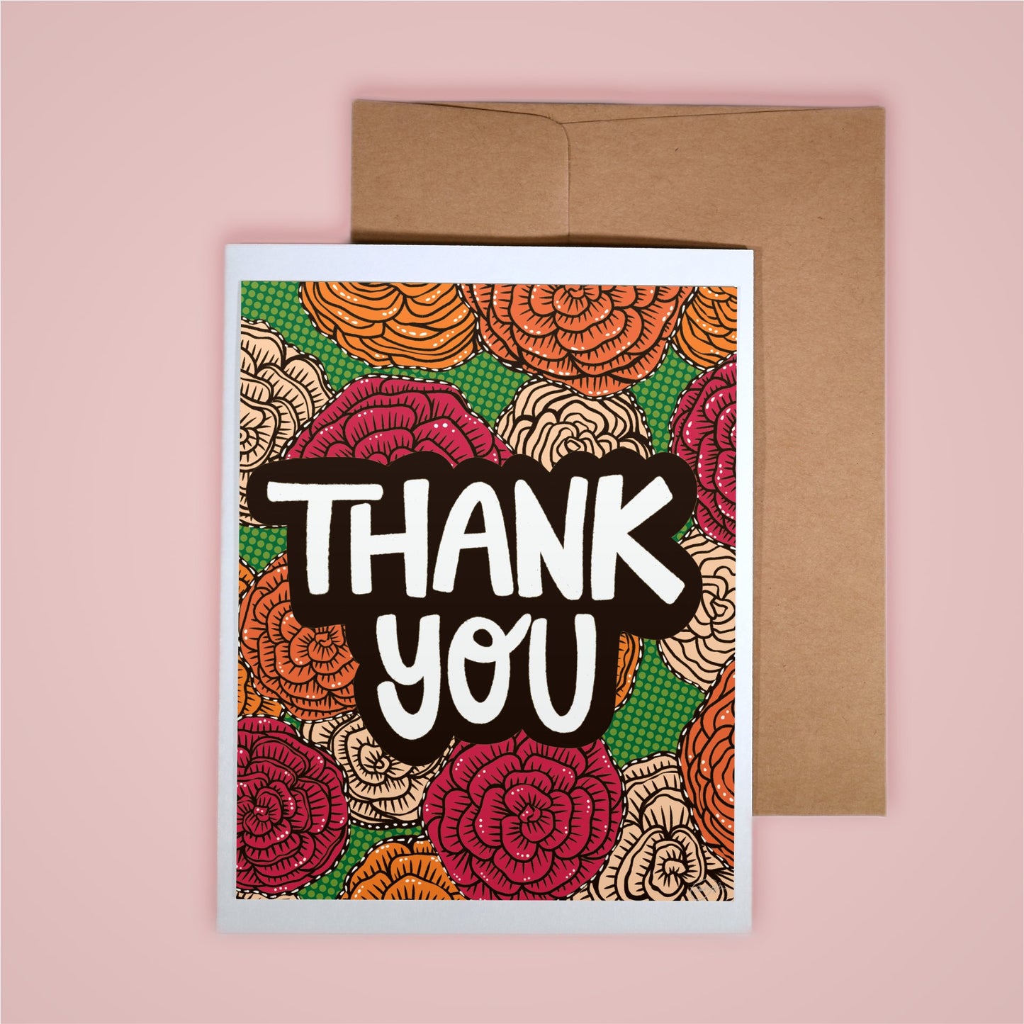 Card on pink background