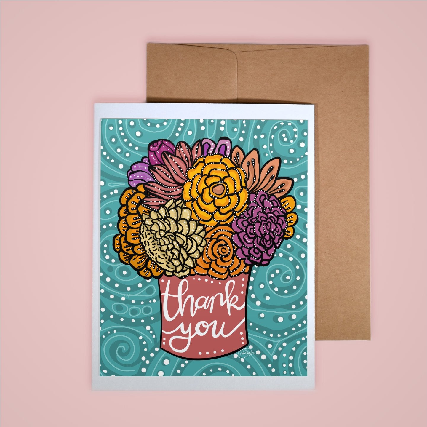 Card on white background