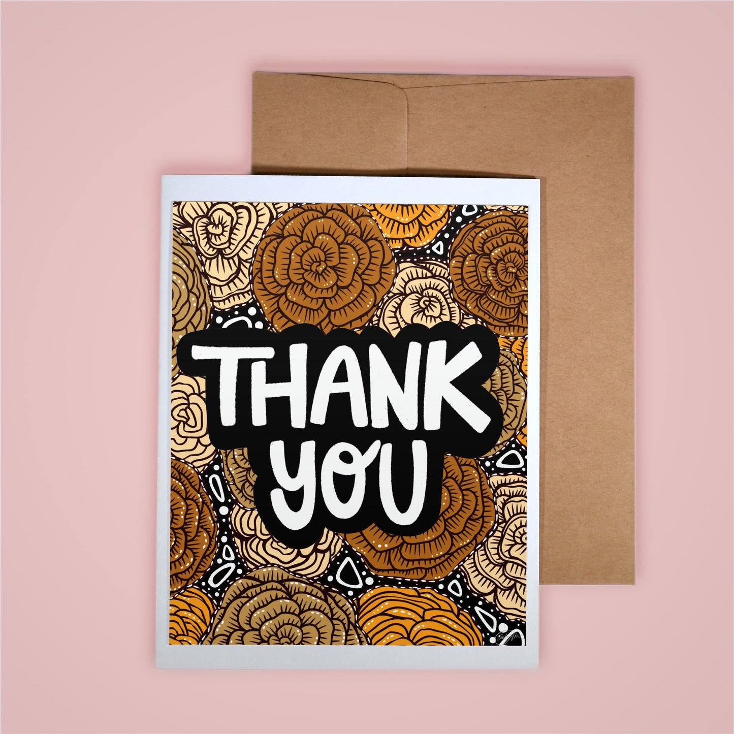 Card on pink background