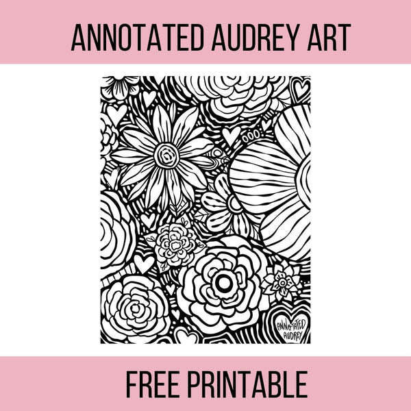 Valentine Flowers Coloring Page