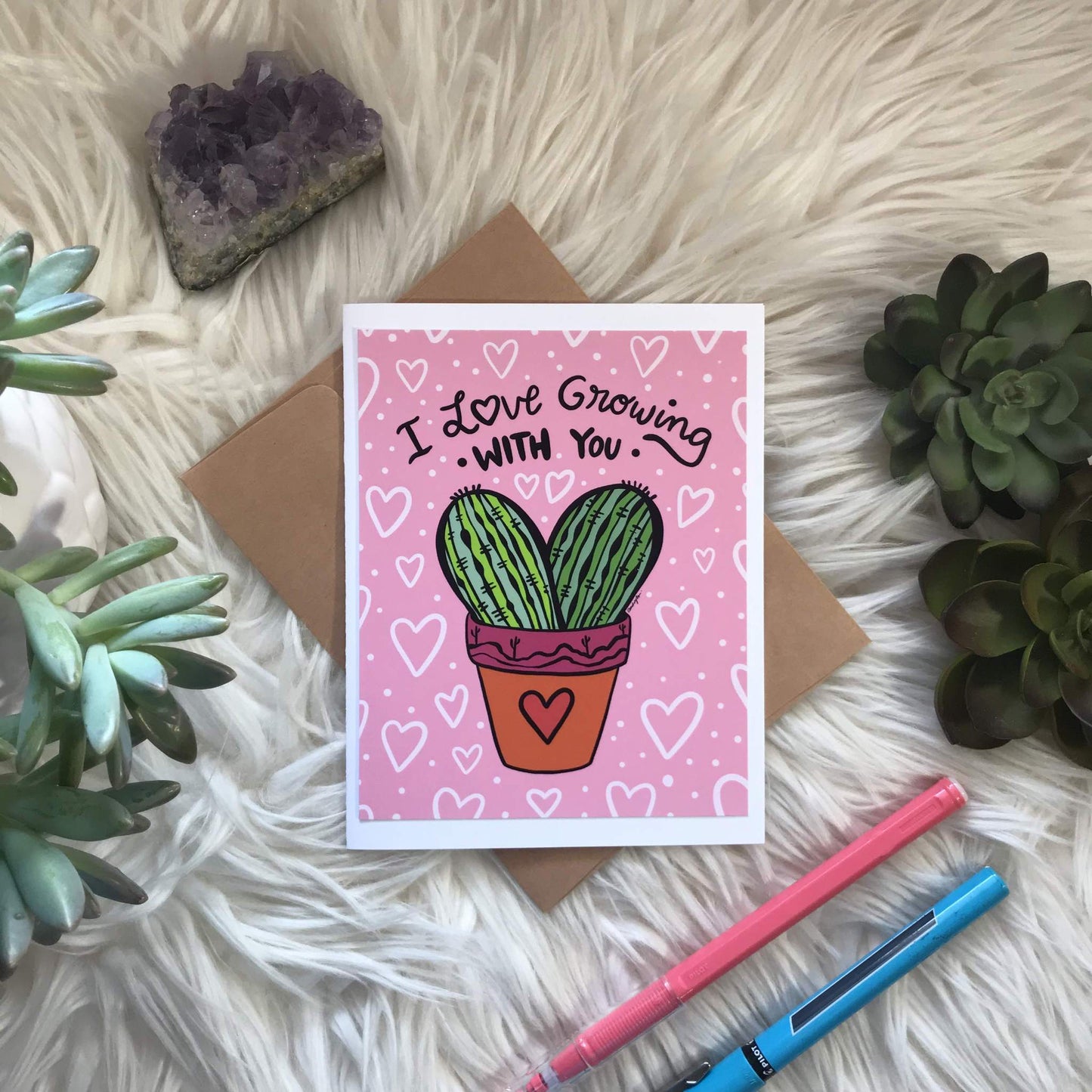 Card on white background