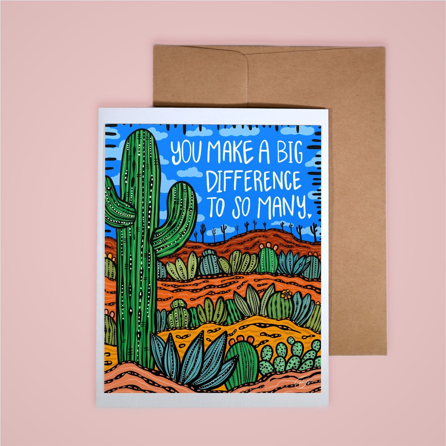 Card on white background