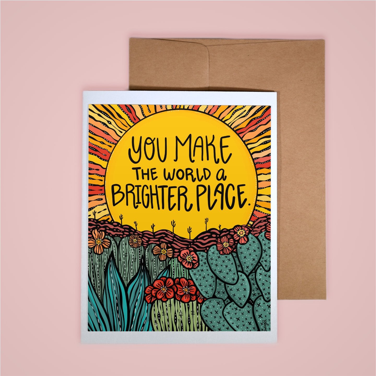Card on white background