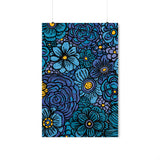 Premium Matte Poster - Blue Flowers
